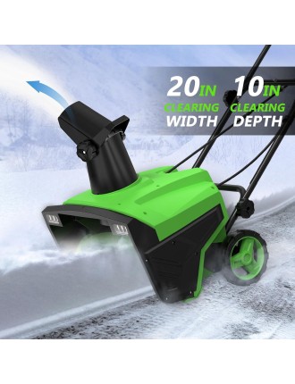 2024 Fashion SWIPESMITHE 15-Amp 20-Inch Electric Snow Blower, 3000 Rotating Speed Corded with Dual LED Lights