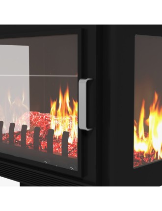 2024 Fashion 1000W/1500W 24" Electric Fireplace Stove, Freestanding Fireplace Heater with Realistic Flame