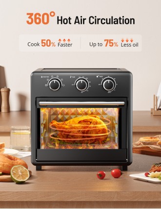 2024 Fashion TaoTronics Air Fryer Toaster Oven - 17QT Convection Oven, 11-in-1 Steam Oven, Oven Oil-less Cooker with Rotisserie 