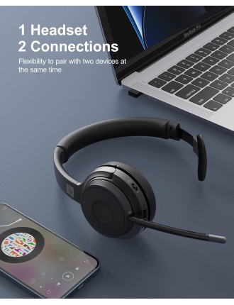 2024 Fashion Trucker Bluetooth Headset - ENC Noise Cancelling, Mute Button Mic, V5.0, Handsfree - Driving/Business/Office