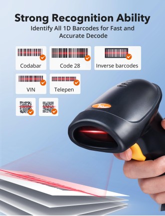 2024 Fashion TaoTronics Barcode Scanner Handheld Wired Barcode