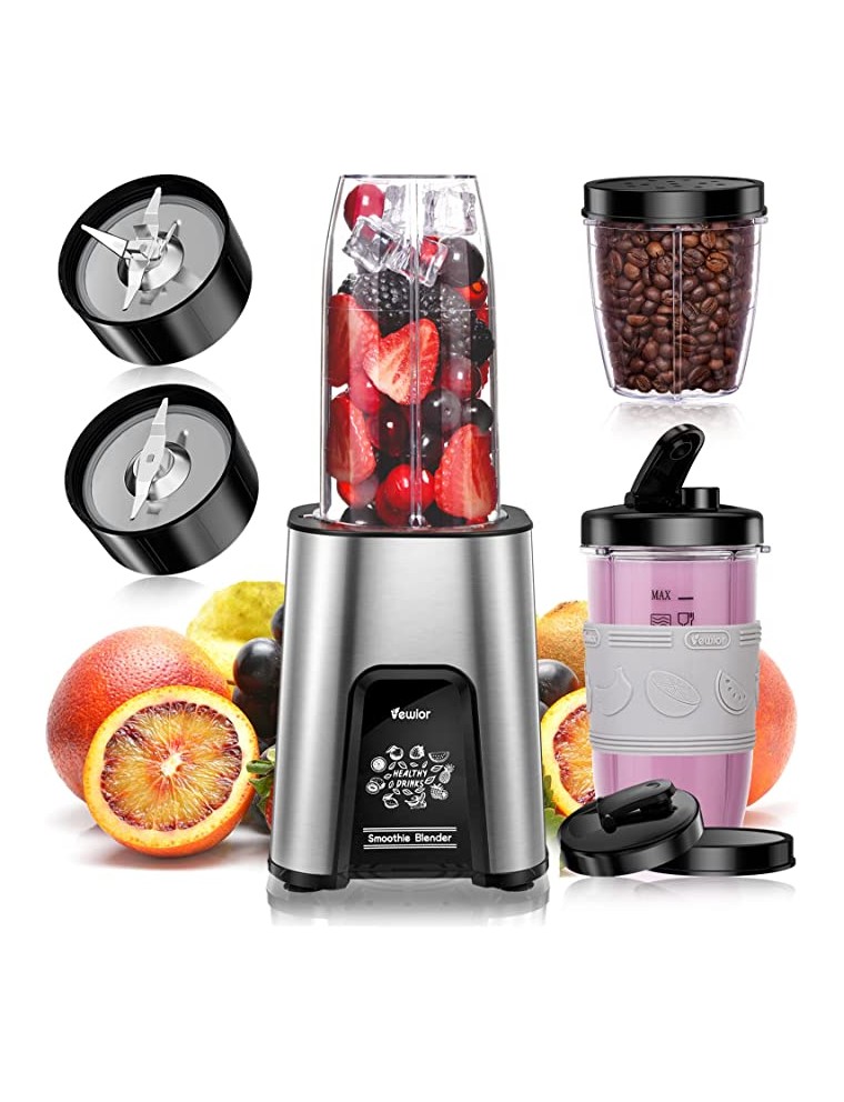 2024 Fashion VEWIOR 1000W Personal Blender for Smoothies and Shakes, 11-Piece Set with To-Go Cups and Lids