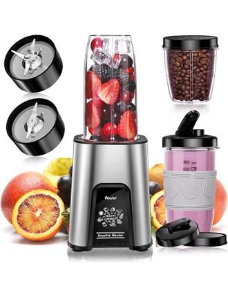 2024 Fashion VEWIOR 1000W Personal Blender for Smoothies and Shakes, 11-Piece Set with To-Go Cups and Lids