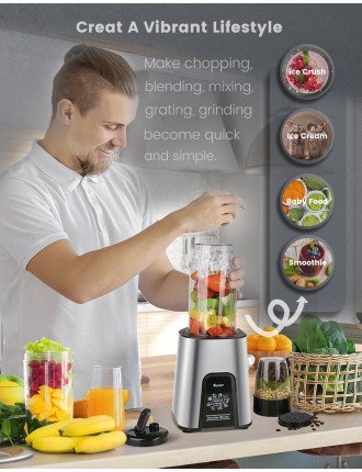 2024 Fashion VEWIOR 1000W Personal Blender for Smoothies and Shakes, 11-Piece Set with To-Go Cups and Lids