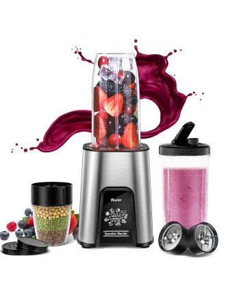 2024 Fashion VEWIOR 1000W Personal Blender for Smoothies and Shakes, 11-Piece Set with To-Go Cups and Lids