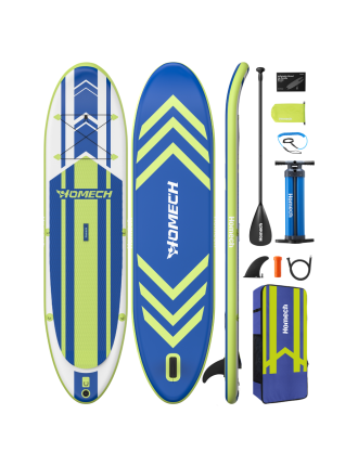 2024 Fashion Homech Inflatable 10’10 × 32” × 6” All Around iSUP Paddleboarding with Dual-Chamber Hand Pump