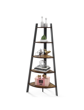 2024 Fashion Tall Corner Shelf, 5-Tier Corner Bookshelf