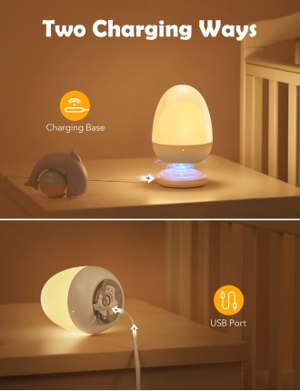 2024 Fashion JolyWell Baby Night Light for Kid, Portable Egg Nightlight with Stable Charging Pad, Touch Nursery Night Lamp for B