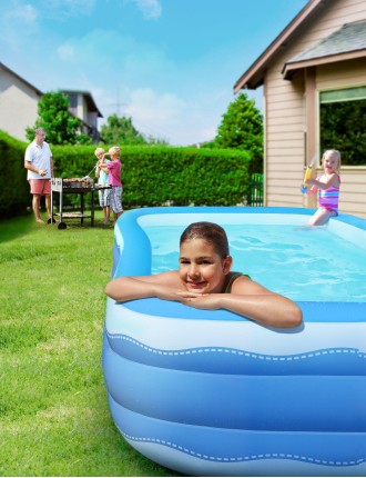 2024 Fashion Full-Sized 3Layer BPA-FREE Indoor& Outdoor Inflatable Swimming Pool for Kids, Toddlers, Adults