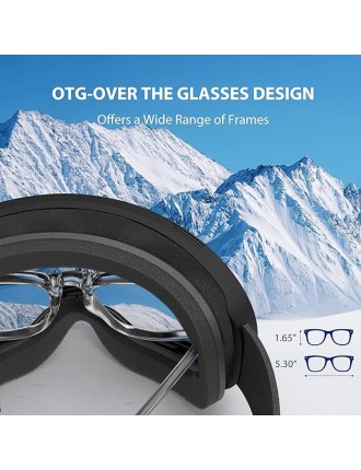 2024 Fashion TaoTronics Ski Goggles, Professional OTG Snowboard Goggles, Anti-Fog Scratch ski glasses