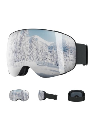 2024 Fashion TaoTronics Ski Goggles, Professional OTG Snowboard Goggles, Anti-Fog Scratch ski glasses