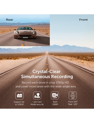 2024 Fashion Dual Dash Cam, Dual 1920x1080P FHD, Front and Rear Dash Camera