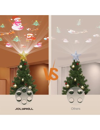 2024 Fashion TaoTronics Christmas Tree Topper LED Projector 180° Rotatable Lighted Snowflake