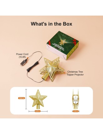 2024 Fashion TaoTronics Christmas Tree Topper LED Projector 180° Rotatable Lighted Snowflake