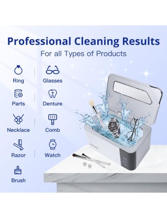 2024 Fashion Ultrasonic Jewelry Cleaner, Ultrasonic Cleaner Machine with Digital Timer and 304 Stainless Steel Tank