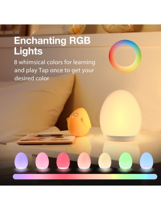 2024 Fashion JolyWell Night Light for Kids, Egg Light for Nursery with 7 RGB Colors Changeable & Stepless Dimming