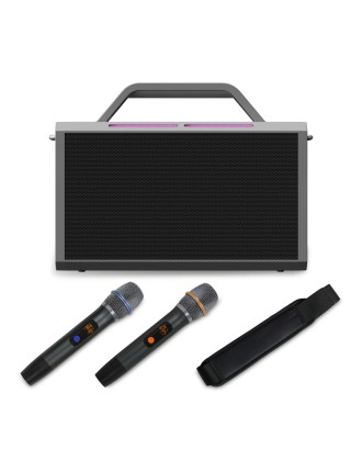 2024 Fashion Karaoke Machine with Rich Deep Bass, Portable Bluetooth Speaker with 2 Wireless Microphones