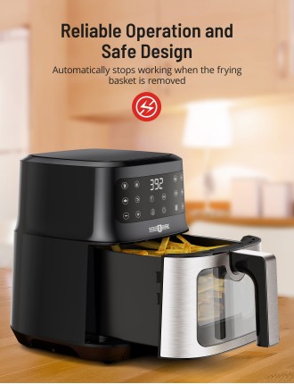 2024 Fashion Paris Rhône 5.3 Quart Air Fryer AF014 with Viewing Window, 8-In-1 Toaster Oven Cooker