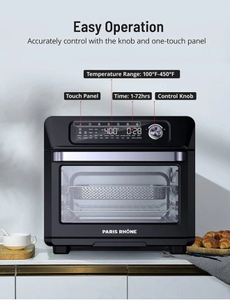 2024 Fashion Paris Rhône Digital Air Fryer Oven AF006, Combo 26QT For 12" Pizza