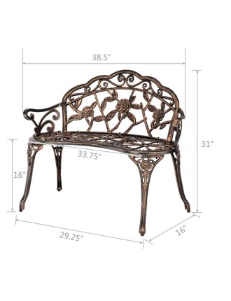 2024 Fashion 38.5" Cast Aluminum Outdoor Courtyard Decoration Park Leisure Rose Chair